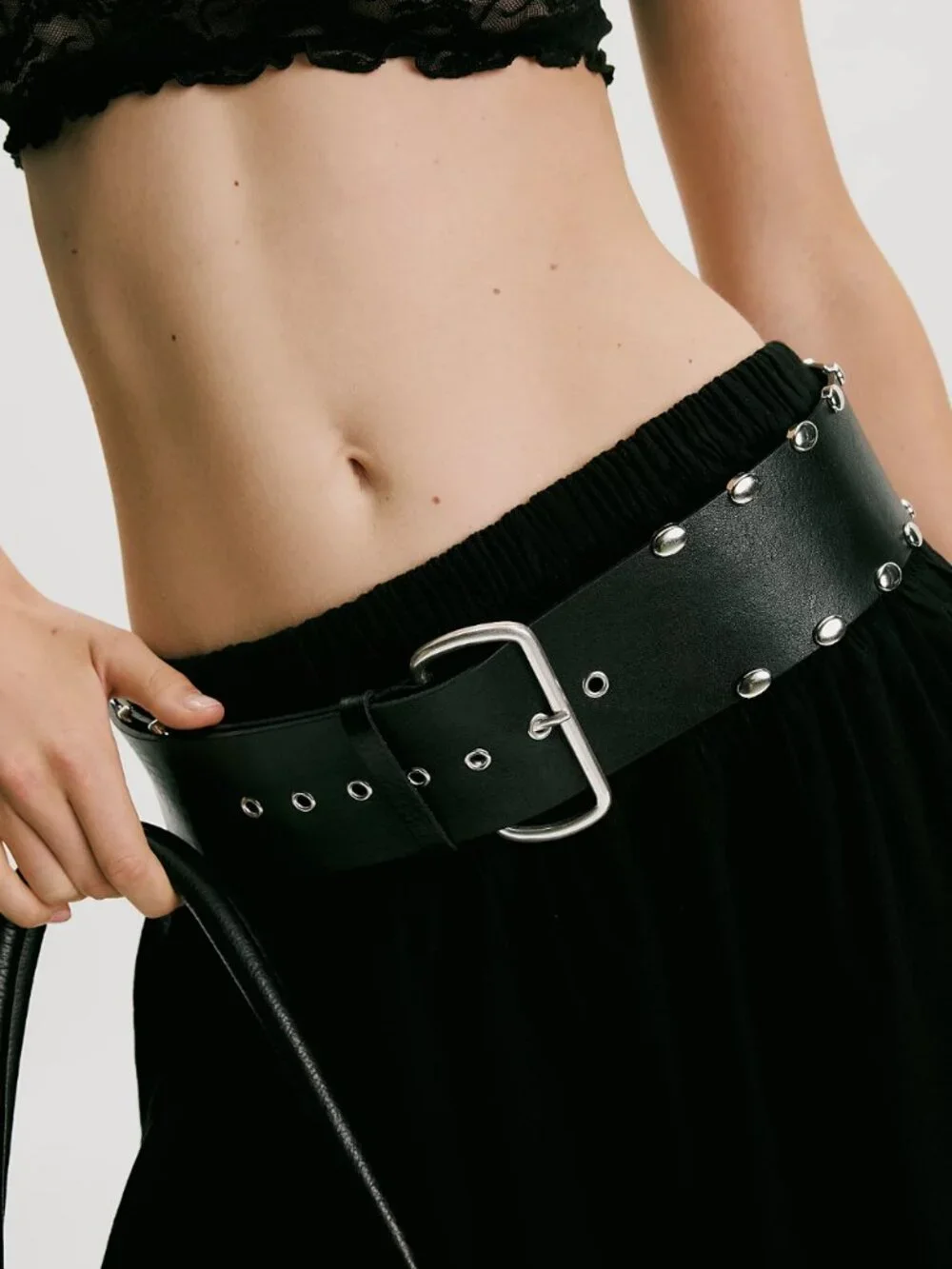 NWT Free People Wild At Heart Hip Belt in Black
